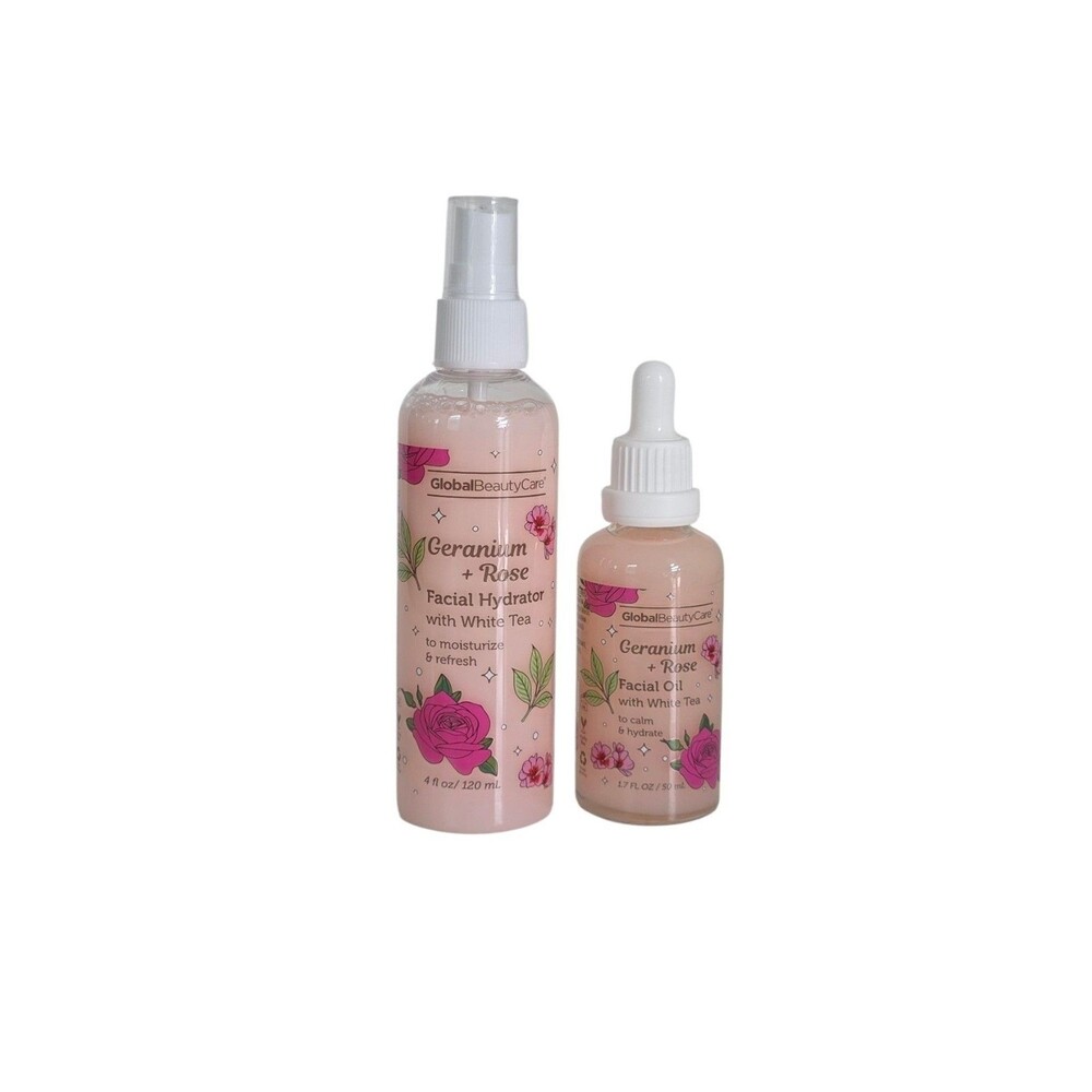 Global Beauty Care Geranium + Rose Facial Hydrator & Oil Set